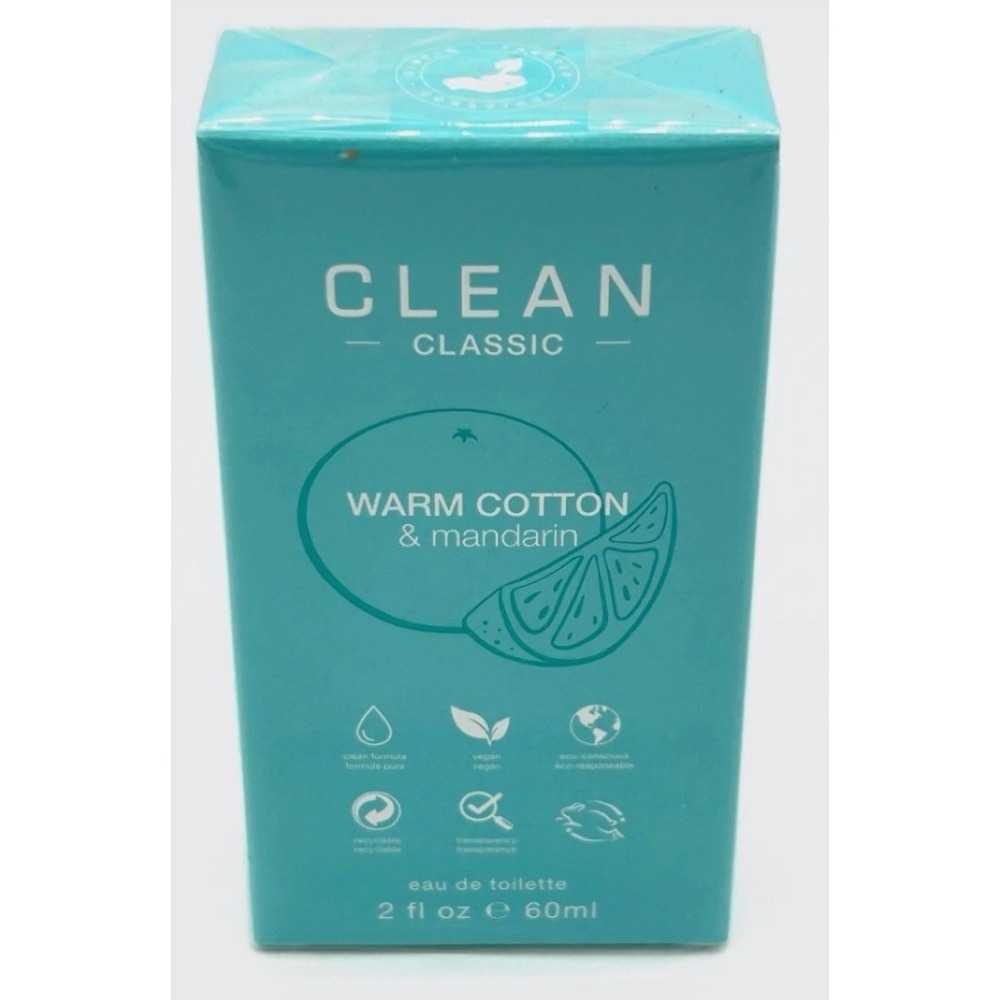 CLEAN Classic Fresh Warm Cotton & Mandarin Eau De Toilette 2oz Sealed New In Box
